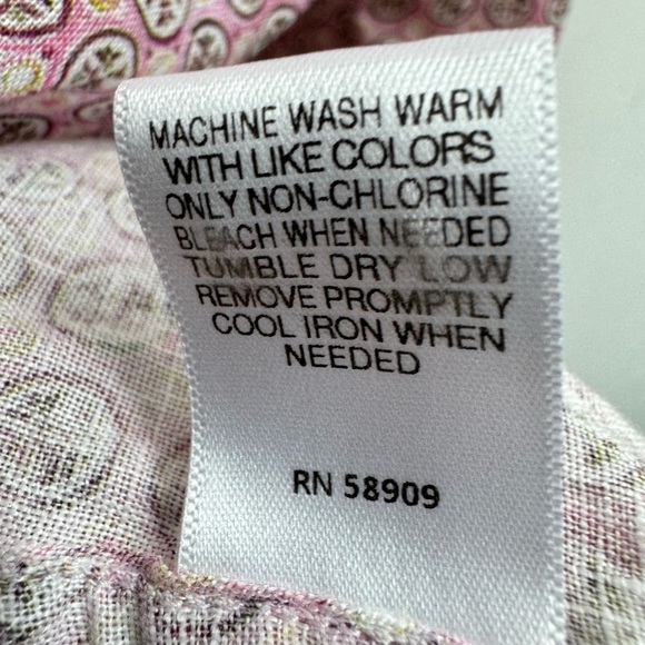 Daniel Cremieux Collection Size Large 100% Linen Canclini Dress Shirt Pink - Picture 7 of 8